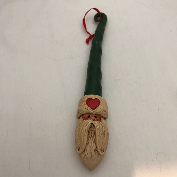 #1297 Santa Clause resin Mop green cap ornament  7 X 1 - Picture 1 of 7
